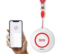 SINGCALL Tuya WiFi Smart Bouton d'urgence SOS, Alarme Personnelle pour Personnes Agées/Enfants/Patients,Téléavertisseur Rechargeable pour Aidants à Domicile,WiFi 2.4Ghz Uniquement, sans Abonnement