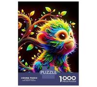 Singe 1000 Morceaux Papier Écologique Rainbow Neon Singe with Vibrant Colors Casse-tête Entraînement Cérébral Facile Nettoyer Divertissement Weekend Domicile 38x26cm/1000pcs