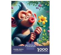 Singe 1000 Pièces Carton Solide Puzzle Adultes Colorful Cartoon Singe in A Magical Forest Puzzle Portable Soirée Jeux Famille Stimulant Amusant Familles 8 Ans+ Activité 52x38cm/1000pcs