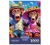 Singe 1000 Pièces Puzzle Animaux pour Adultes, Défi Jouets, Cadeau, Stimulant, Jeu Éducatif, Qualité Premium 52x38cm/1000pcs