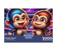 Singe 1000 Pièces Puzzle Animaux pour Adultes Enfants, Parfait pour Les Amateurs De Puzzles, Cadeau, Stimulant, Jeux Éducatif, Qualité Premium 38x26cm/1000pcs