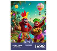 Singe 1000 Pièces Puzzle Animaux pour Adultes, Parfait pour Les Amateurs De Puzzles, Cadeau, Jouet pour Enfant, Jeu Éducatif, Qualité Premium 38x26cm/1000pcs
