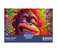 Singe 1000 Pièces Puzzle Animaux pour Enfants À Partir De 14 Ans, Défi Jouets, Cadeau, Jouet pour Enfant, Jeux Éducatif, Qualité Premium 38x26cm/1000pcs