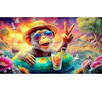 Singe 1000 pièces Puzzle Papier recyclé Défi de Jeu éducatif Cadeau Amusant & Activité Maison pour Adultes et Enfants 38x26cm/1000pcs