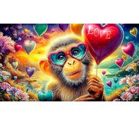 Singe 1000 pièces Puzzle pour Adultes Jeu de Puzzle Cadeau Amusant & Activité Maison Extremement Difficile pour Adultes 38x52cm/1000pcs