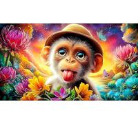 Singe 1000 pièces Puzzle pour Adultes Jeu de Puzzle Cadeau Amusant & Activité Maison Extremement Difficile pour Adultes 38x26cm/1000pcs