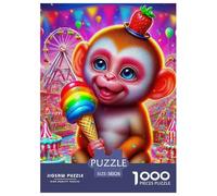 Singe 1000 Pièces Puzzles Animaux pour Adultes, Défi Jouets, Cadeau d'anniversaire, Jeu Éducatif, Qualité Premium 38x26cm/1000pcs