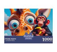 Singe 1000 Pièces Puzzles Animaux pour Adultes, Défi Jouets, Cadeau, Stimulant, Jeu Éducatif, Qualité Premium 38x26cm/1000pcs