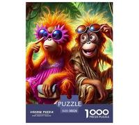 Singe 1000 Pièces Puzzles Animaux pour Adultes, Parfait pour Les Amateurs De Puzzles, Cadeau d'anniversaire, Jeu Éducatif, Qualité Premium 38x26cm/1000pcs
