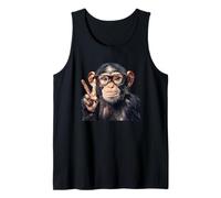 Singe amusant portant des lunettes de paix Débardeur