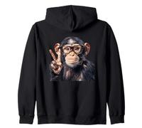 Singe amusant portant des lunettes de paix Sweat à Capuche