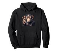 Singe amusant portant des lunettes de paix Sweat à Capuche