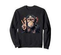 Singe amusant portant des lunettes de paix Sweatshirt
