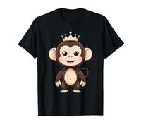 Singe avec Couronne Illustration Animale T-Shirt