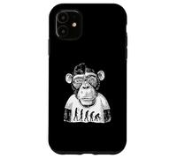 Singe avec Lunettes et théorie Amusante de l'évolution contraire Coque pour iPhone 11