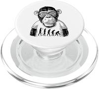 Singe avec Lunettes et théorie Amusante de l'évolution contraire PopSockets PopGrip pour MagSafe