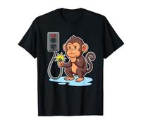 Singe avec Une Prise et Une étincelle électricien drôle T-Shirt