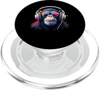 Singe coloré avec écouteurs et Lunettes Singe Musical PopSockets PopGrip pour MagSafe