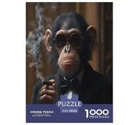 Singe Cool Adultes Puzzles 1000 Pièces Animauxs Jeux Éducatifs Décoration Intérieure Cadeaux d'anniversaire pour Noël Jeu De Défi Familial Tueur Ennuyeux 38x26cm/1000pcs