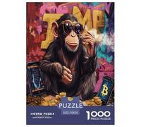 Singe Cool pour Adultes Puzzles 1000 Pièces Animauxs Cadeaux d'anniversaire pour Noël Jeu De Défi Familial Décoration Jeux Éducatifs Tueur Ennuyeux 70x50cm/1000pcs