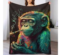 Singe Couverture Polaire,Plaid Couvertures en Flannel en Lit Douce Et Confortable,Jeté De Canapé Résistantes (100×130cm)