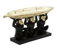 Singe décoratif en polyrésine Monkey trio 43 x 15.7 x 20 cm Noir G