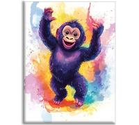 Singe Diamond Painting 80x100cm， Animal Diamond Painting Enfant , Bricolage Enfant Cadeau Fille 6 Ans Strass Peinture Loisirs CréAtifs Broderie Point de Croix Mosaique Peinture Diamant Adulte C-Q420