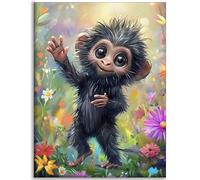 Singe Diamond Painting 80x100cm， Animal Diamond Painting Enfant , Bricolage Enfant Cadeau Fille 7 Ans Strass Peinture Loisirs CréAtifs Broderie Point de Croix Mosaique Peinture Diamant Adulte C-Q374