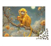 Singe doré Puzzle Adulte 1000 Pièces Jeu ÉduChatif Jouets Défi Artisanat Cadeau Famille Home Decor pour Adultes Et Enfants À Partir De 14 Ans 1000pcs (75x50cm)