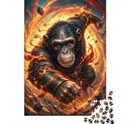 Singe Feu Action 1000pcs Mini Puzzle pour Adultes Difficile | 38x26cm Carton Décor Salon Structure Durable Cadeau Anniversaire Soulagement Du Stress