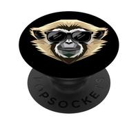 Singe Gibbon à Mains Blanches Monkey Lar Gibbons PopSockets PopGrip Adhésif
