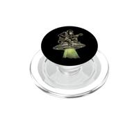 Singe Guitariste sur Soucoupe Volante Design Vintage Rock PopSockets PopGrip pour MagSafe