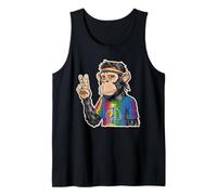 Singe hippie avec bandeau et signe de paix tie and dye Débardeur
