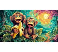 Singe Jeu de Puzzle 1000 pièces Extremement Difficile Jeu Stimulant pour décoration Murale et Cadeaux 70x50cm/1000pcs