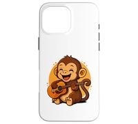 Singe Jouant de la Guitare Graphique Singe garçons Filles Amateurs de Guitare Coque pour iPhone 16 Pro Max