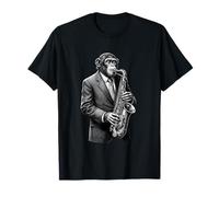 Singe Jouant du Saxophone Jazz Art Animal pour Les Amateurs de Musique T-Shirt
