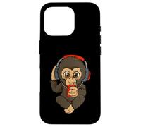Singe Kawaii avec Un Lecteur de Musique rétro Chillout Music Ape Coque pour iPhone 16 Pro