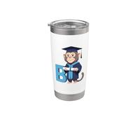 Singe Lettre B Motif Académique Gobelet isotherme en acier inoxydable double paroi
