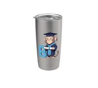 Singe Lettre B Motif Académique Gobelet isotherme en acier inoxydable double paroi
