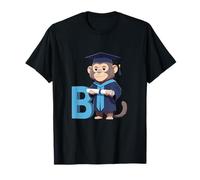 Singe Lettre B Motif Académique T-Shirt