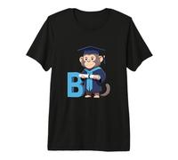 Singe Lettre B Motif Académique T-Shirt Haut de Gamme