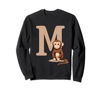 Singe Lettre M Design Alphabet Animal Sweatshirt