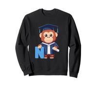 Singe Lettre N Alphabet avec Toque Sweatshirt
