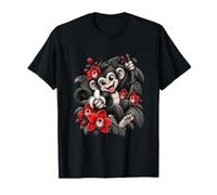 Singe Mignon avec Banane et orchidées Rouges T-Shirt