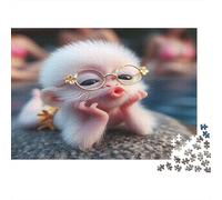 Singe Mignon avec des Lunettes Puzzle 1000 Pièces Papier recyclé pour Adultes Puzzle pour Adultes Jeu Familial Amusant Stimulant Excellente idée Cadeau pour Femmes et pour Hommes 52x38cm/1000pcs