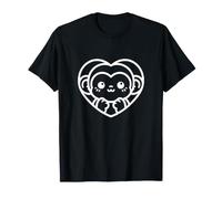 Singe Mignon cœur Amour Animal Singe bébé Heureux T-Shirt