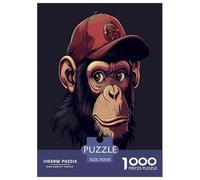 Singe Mignon pour Adultes Puzzles 1000 Pièces Animaux Décoration Jeu De Défi Familial Jeux Éducatifs Cadeaux d'anniversaire pour Noël Tueur Ennuyeux 70x50cm/1000pcs
