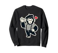 Singe Mime Mignon Cœur Cartoon Sweatshirt