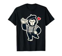 Singe Mime Mignon Cœur Cartoon T-Shirt