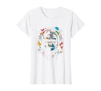 Singe Monkey DJ Casque & Lunettes de Soleil Fête Gorille Mus T-Shirt, Femme, Blanc, M